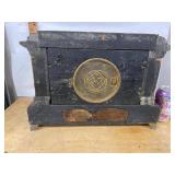 Seth Thomas Adamantine Mantel Clock Faux Wood Column Case Untested