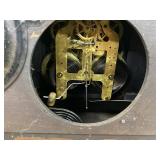 Seth Thomas Adamantine Mantel Clock Faux Marble Lion Handles Untested