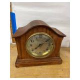 Seth Thomas Clark Sonora Chime Tambour Mantel Clock Wood Case