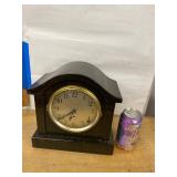 Seth Thomas Tambour Mantel Clock Wood Case Mechanical Shelf Clock