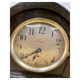 Seth Thomas Tambour Mantel Clock Wood Case Mechanical Shelf Clock