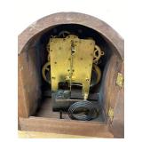 Seth Thomas Tambour Mantel Clock Wood Case Mechanical Shelf Clock