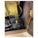 Seth Thomas Tambour Mantel Clock Wood Case Mechanical Shelf Clock