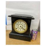 Seth Thomas Mantel Clock Black Adamantine Style Approx. 11in Fair