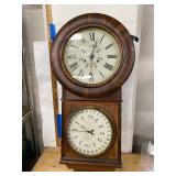 Welch Spring Co Perpetual Calendar Wall Clock approx 37in Untested