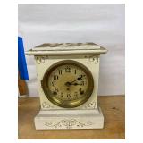 Seth Thomas Antique Mantel Clock White Decorated Case Untested
