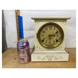 Seth Thomas Antique Mantel Clock White Decorated Case Untested