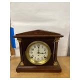 Seth Thomas Mantel Clock Wood Column Case Approx. 12in Tall Untested