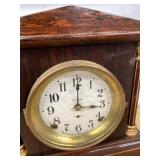 Seth Thomas Mantel Clock Wood Column Case Approx. 12in Tall Untested
