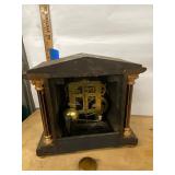 Seth Thomas Mantel Clock Wood Column Case Approx. 12in Tall Untested