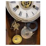 Antique Gingerbread Parlor Shelf Clock Etched Glass Approx 22in
