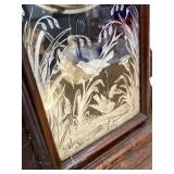 Antique Gingerbread Parlor Shelf Clock Etched Glass Approx 22in
