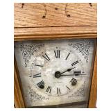 Seth Thomas Antique Gingerbread Shelf Clock Oak Case approx 27in