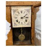 Seth Thomas Antique Gingerbread Shelf Clock Oak Case approx 27in