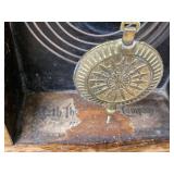 Seth Thomas Antique Gingerbread Shelf Clock Oak Case approx 27in