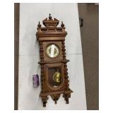 Vienna Regulator Style Wall Clock Wood Case Pendulum Untested
