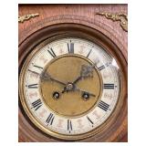 Vienna Regulator Style Wall Clock Wood Case Pendulum Untested