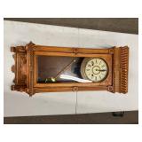 Antique Victorian Walnut Wall Regulator Clock w Pendulum Untested