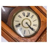 Antique Victorian Walnut Wall Regulator Clock w Pendulum Untested