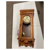 Antique Victorian Walnut Wall Regulator Clock w Pendulum Untested