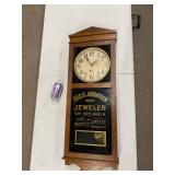 Ingraham Advertising Wall Clock Geo H Johantgen Jeweler Oak Case
