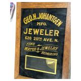Ingraham Advertising Wall Clock Geo H Johantgen Jeweler Oak Case