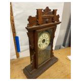 Antique Gingerbread Parlor Shelf Clock Walnut Case Approx 21in Fair