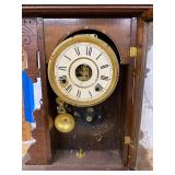 Antique Gingerbread Parlor Shelf Clock Walnut Case Approx 21in Fair
