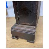 Antique Victorian Gingerbread Mantel Clock w Pendulum Approx 20in
