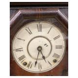 Antique Victorian Gingerbread Mantel Clock w Pendulum Approx 20in