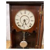 Antique Victorian Gingerbread Mantel Clock w Pendulum Approx 20in