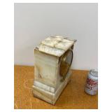 Ansonia Mantel Clock White Onyx Case Brass Dial Untested Antique