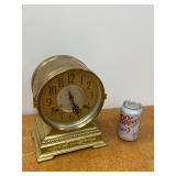 Seth Thomas Antique Mantel Clock Brass Tone Round Case See Photos