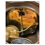 Ansonia Mantel Clock Wood Tambour Case Brass Bezel Vintage