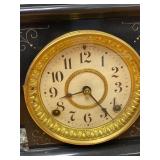 Seth Thomas Mantel Shelf Clock Black Case Onyx Trim Approx 16in