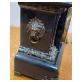Seth Thomas Mantel Shelf Clock Black Case Onyx Trim Approx 16in