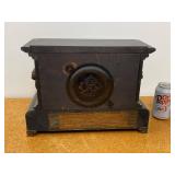 Seth Thomas Mantel Shelf Clock Black Case Onyx Trim Approx 16in