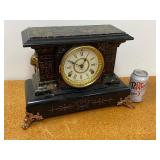 Seth Thomas Mantel Clock Black Gilt Roman Dial Vintage Untested