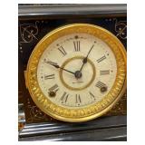 Seth Thomas Mantel Clock Black Gilt Roman Dial Vintage Untested