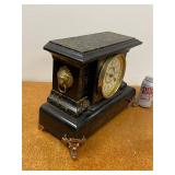 Seth Thomas Mantel Clock Black Gilt Roman Dial Vintage Untested