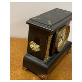 Seth Thomas Adamantine Mantel Clock Black Case Untested Antique