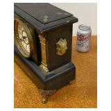 Seth Thomas Adamantine Mantel Clock Black Case Untested Antique