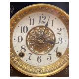 Seth Thomas Antique Mantel Clock Black Case Faux Marble Untested