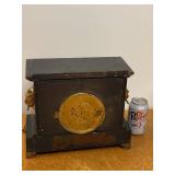 Seth Thomas Antique Mantel Clock Black Case Faux Marble Untested