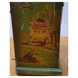 Gilbert Mantel Clock 1807 Chinoiserie Green Wooden Case Vintage