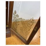 Seth Thomas Walnut Mantel Shelf Clock w Pendulum Gilt Glass Untested