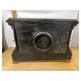 Sessions Black Adamantine Mantel Clock Ornate Gilt Dial Approx. 12in