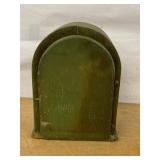 Gilbert Chinoiserie Green Arch Mantel Clock Vintage Wood Case Untested