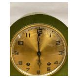 Gilbert Chinoiserie Green Arch Mantel Clock Vintage Wood Case Untested