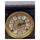 Seth Thomas Adamantine Mantel Clock Black Green Case Untested
